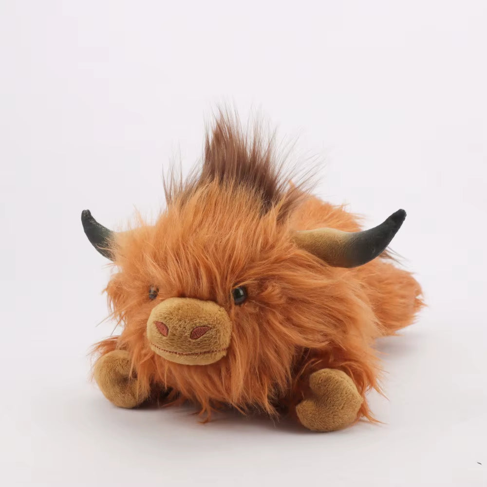Cuddle Up with Our Adorable Lying Highland Cow Plush Toy - The Perfect Kawaii Gift for Kids and a Cozy Addition to Your Home Decor!