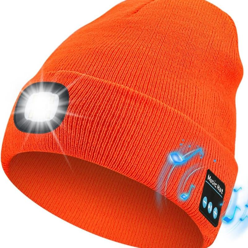 Revolutionary Bluetooth Beanie with Rechargeable LED Light & Cordless Headphones - The Ultimate Gift for Outdoor Lovers and Teens!