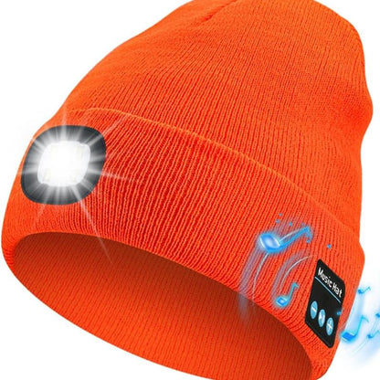 Revolutionary Bluetooth Beanie with Rechargeable LED Light & Cordless Headphones - The Ultimate Gift for Outdoor Lovers and Teens!