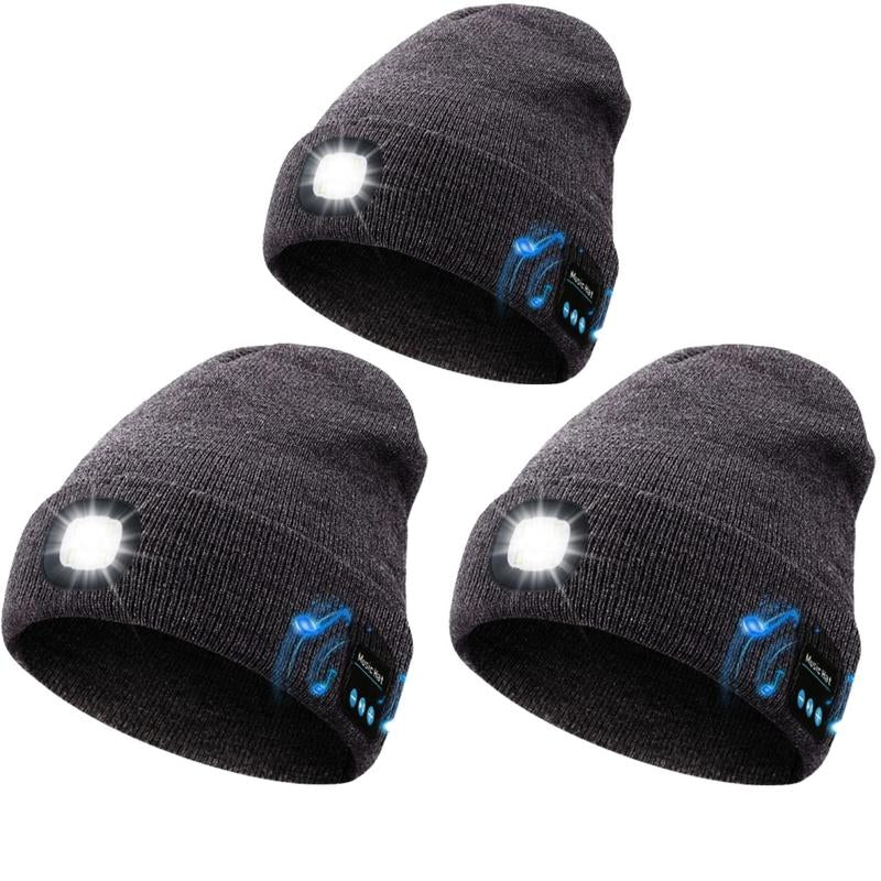 Revolutionary Bluetooth Beanie with Rechargeable LED Light & Cordless Headphones - The Ultimate Gift for Outdoor Lovers and Teens!