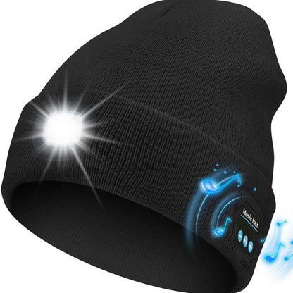 Revolutionary Bluetooth Beanie with Rechargeable LED Light & Cordless Headphones - The Ultimate Gift for Outdoor Lovers and Teens!