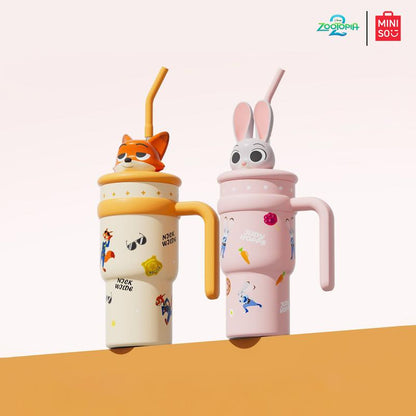 Charming Disney Zootopia Insulated Cup - 700ML Tumbler with Detachable Lid for Hot & Cold Drinks, Ideal for DIY Fun and Perfect Holiday Gifts