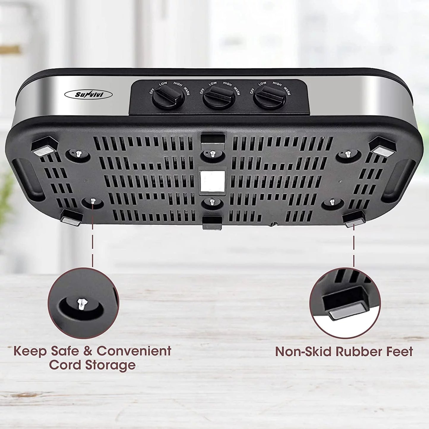 Elevate Your Entertaining with the Triple Slow Cooker Buffet Server - Versatile 3-Compartment Electric Food Warmer with Adjustable Temperature and Removable Ceramic Pots