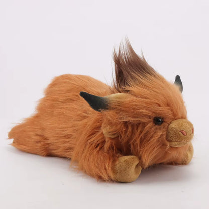 Cuddle Up with Our Adorable Lying Highland Cow Plush Toy - The Perfect Kawaii Gift for Kids and a Cozy Addition to Your Home Decor!
