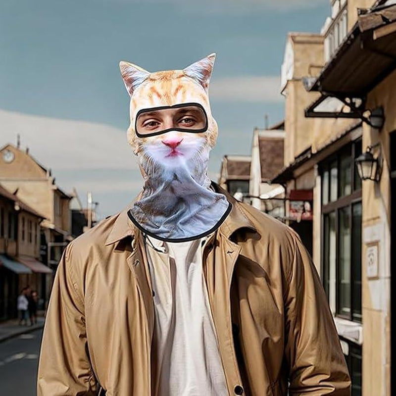 Fun and Functional 3D Cat Skiing Balaclava Mask with Ears - Your Go-To Accessory for Festivals and Outdoor Adventures!