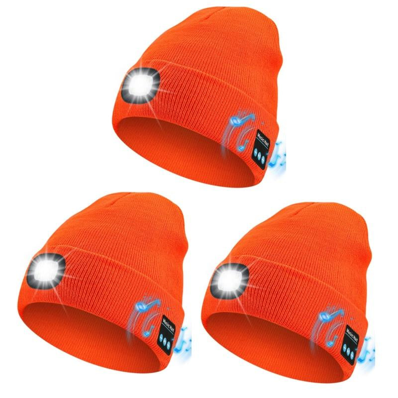 Revolutionary Bluetooth Beanie with Rechargeable LED Light & Cordless Headphones - The Ultimate Gift for Outdoor Lovers and Teens!