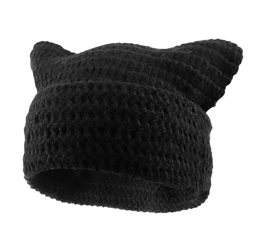 Cat Ear Beanie for Women Men Crochet Hat Knitted Hat Cute Hat Beanie Y2K Winter Hat Slouchy Beanie Kitsch Bonnet