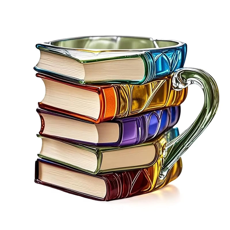 Discover the Colorful 3D Painted Book Mug - A Unique 11oz Resin Coffee Cup Perfect for Book Lovers and Thoughtful Gift Givers