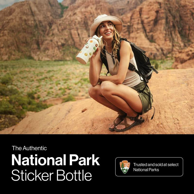 Adventure-Ready National Park Insulated Bottle Flask Tumbler with Fun Stickers Kit