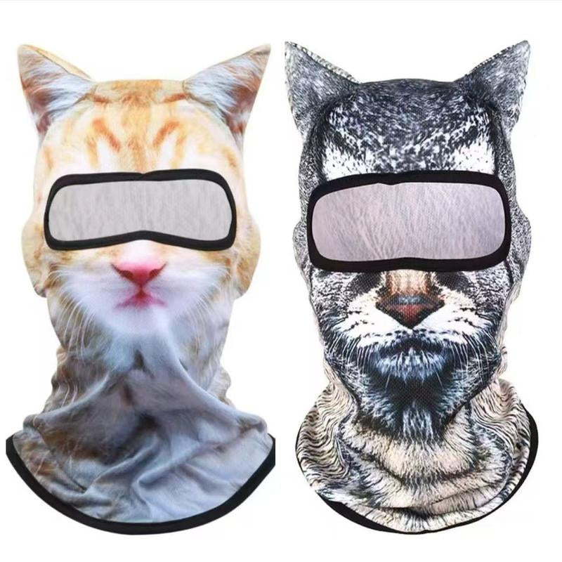 Fun and Functional 3D Cat Skiing Balaclava Mask with Ears - Your Go-To Accessory for Festivals and Outdoor Adventures!