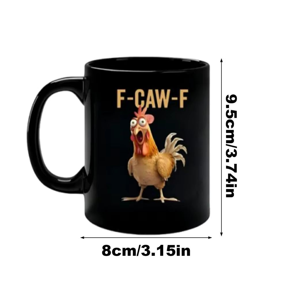 Funny F-Caw-F Chicken Coffee Mug - A Whimsical Farmhouse Gift for Friends & Animal Lovers!