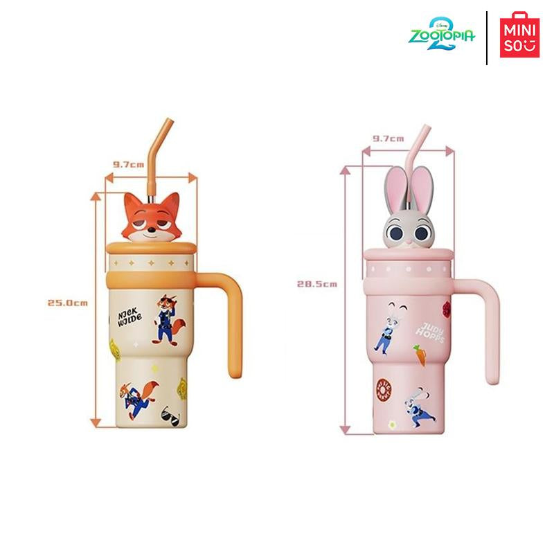 Charming Disney Zootopia Insulated Cup - 700ML Tumbler with Detachable Lid for Hot & Cold Drinks, Ideal for DIY Fun and Perfect Holiday Gifts