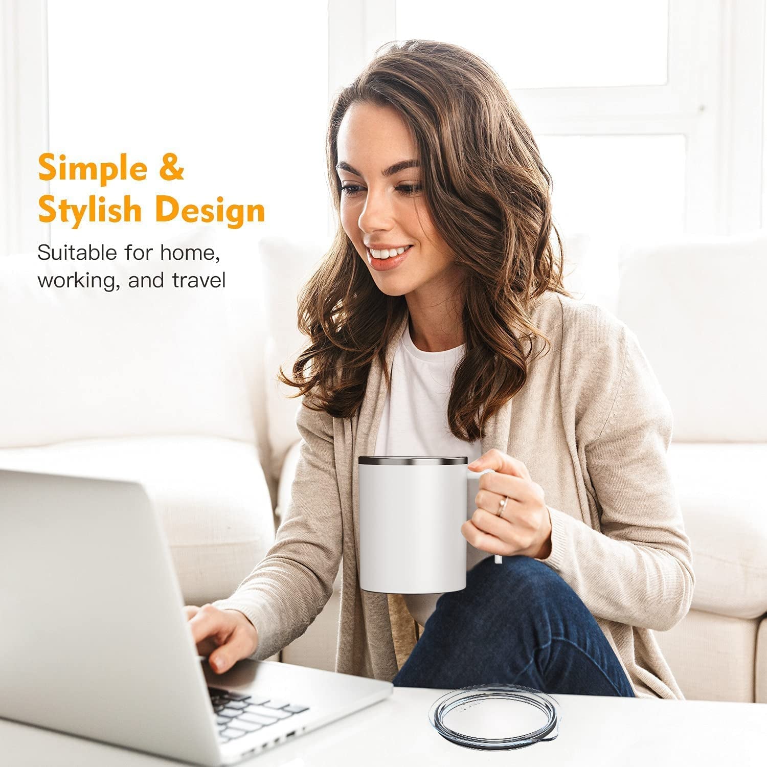 Revolutionary Self-Stirring Electric Coffee Mug - Enjoy Perfectly Mixed Beverages Anytime, Anywhere (12.2 Oz - White)