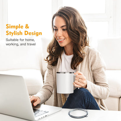 Revolutionary Self-Stirring Electric Coffee Mug - Enjoy Perfectly Mixed Beverages Anytime, Anywhere (12.2 Oz - White)