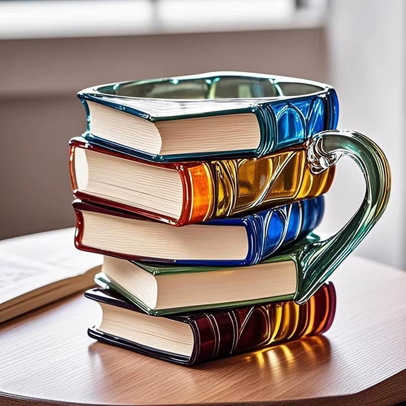 Discover the Colorful 3D Painted Book Mug - A Unique 11oz Resin Coffee Cup Perfect for Book Lovers and Thoughtful Gift Givers