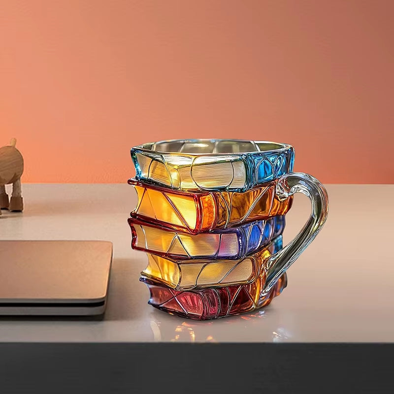 Discover the Colorful 3D Painted Book Mug - A Unique 11oz Resin Coffee Cup Perfect for Book Lovers and Thoughtful Gift Givers