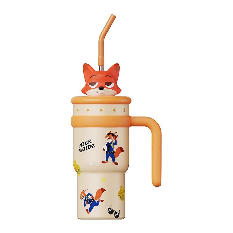 Charming Disney Zootopia Insulated Cup - 700ML Tumbler with Detachable Lid for Hot & Cold Drinks, Ideal for DIY Fun and Perfect Holiday Gifts