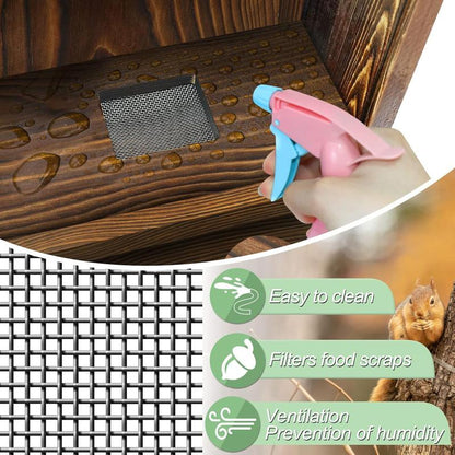 Charming Carbonized Wooden Squirrel Feeder – Large Rustic Nut Bar for Outdoor Fun