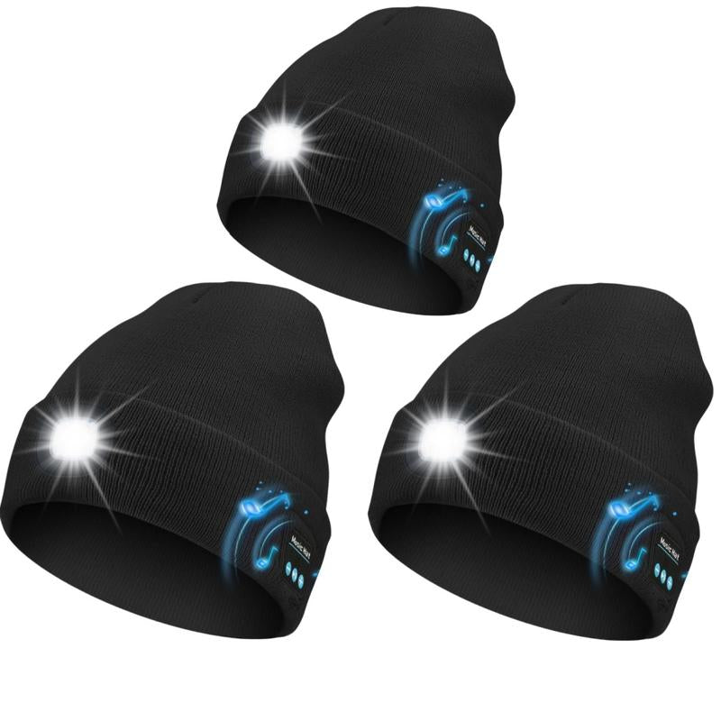 Revolutionary Bluetooth Beanie with Rechargeable LED Light & Cordless Headphones - The Ultimate Gift for Outdoor Lovers and Teens!
