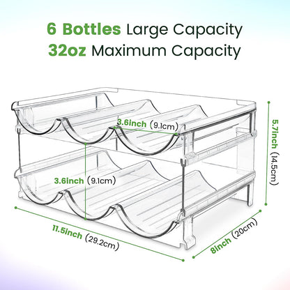 Organize Your Space with Our Stackable Water Bottle Storage Rack - 2 Pack of Clear Lucite Holders for Cabinets and Countertops