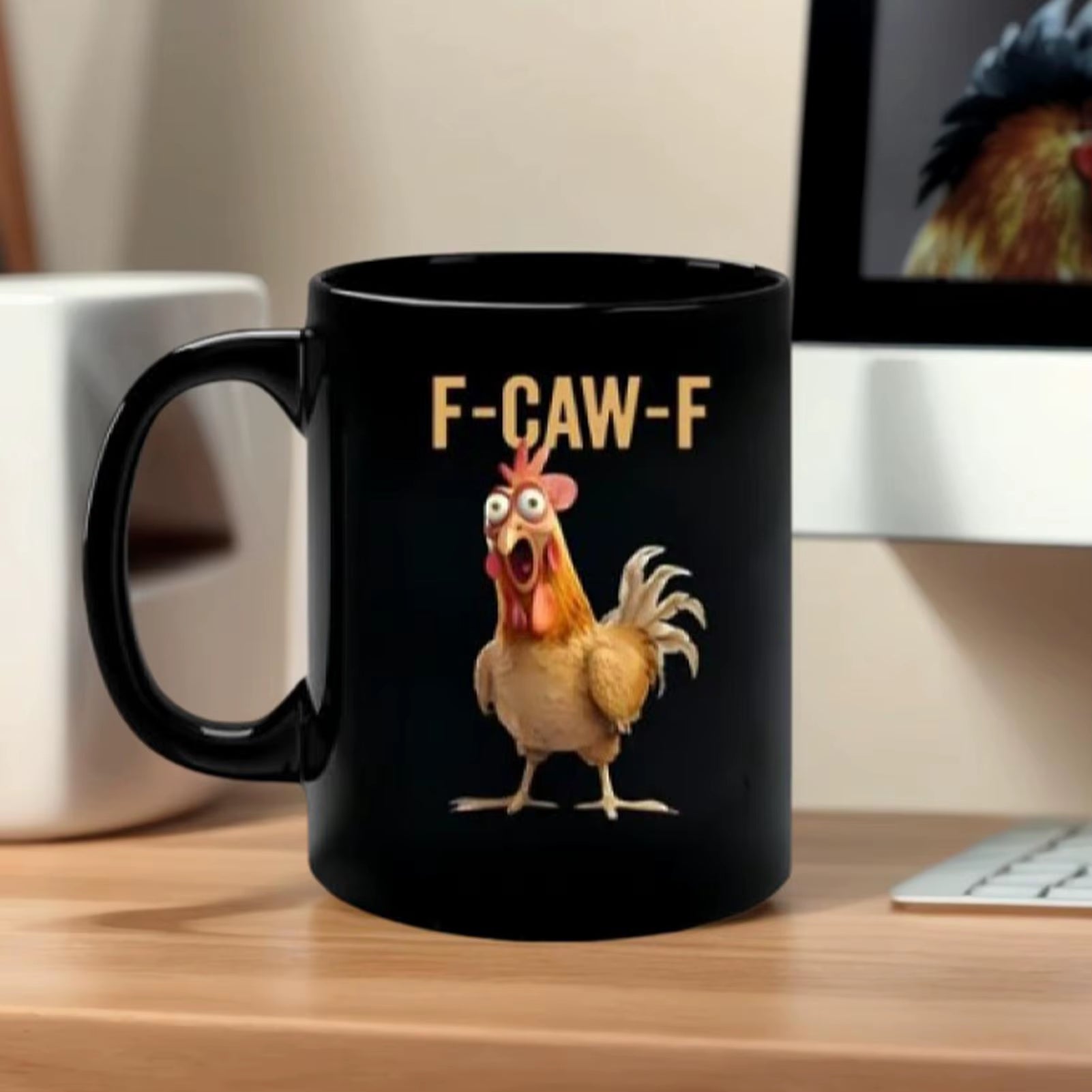 Funny F-Caw-F Chicken Coffee Mug - A Whimsical Farmhouse Gift for Friends & Animal Lovers!