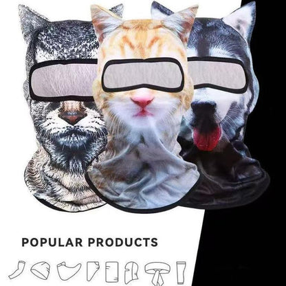 Fun and Functional 3D Cat Skiing Balaclava Mask with Ears - Your Go-To Accessory for Festivals and Outdoor Adventures!