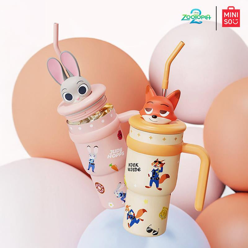 Charming Disney Zootopia Insulated Cup - 700ML Tumbler with Detachable Lid for Hot & Cold Drinks, Ideal for DIY Fun and Perfect Holiday Gifts