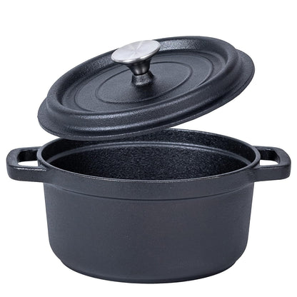 Elevate Your Cooking with Our 5.2 Quart Pre-Seasoned Cast Iron Dutch Oven - Perfect for Casseroles, Braising, and Induction Stovetops!