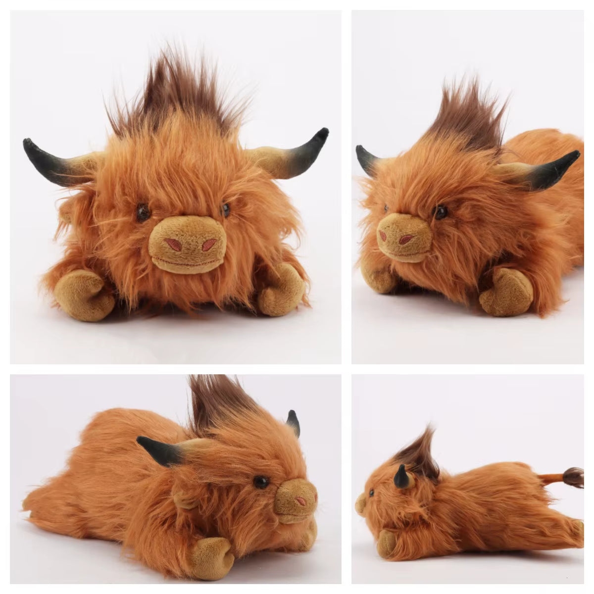 Cuddle Up with Our Adorable Lying Highland Cow Plush Toy - The Perfect Kawaii Gift for Kids and a Cozy Addition to Your Home Decor!