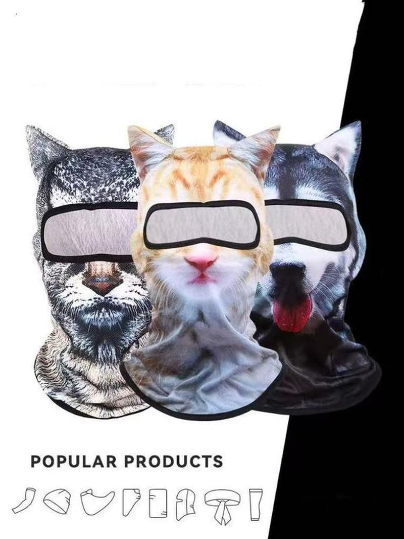 Fun and Functional 3D Cat Skiing Balaclava Mask with Ears - Your Go-To Accessory for Festivals and Outdoor Adventures!