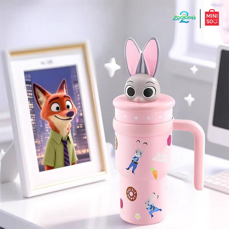 Charming Disney Zootopia Insulated Cup - 700ML Tumbler with Detachable Lid for Hot & Cold Drinks, Ideal for DIY Fun and Perfect Holiday Gifts