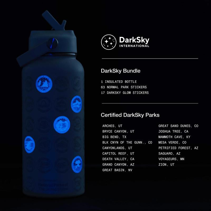 Adventure-Ready National Park Insulated Bottle Flask Tumbler with Fun Stickers Kit