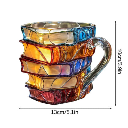 Discover the Colorful 3D Painted Book Mug - A Unique 11oz Resin Coffee Cup Perfect for Book Lovers and Thoughtful Gift Givers
