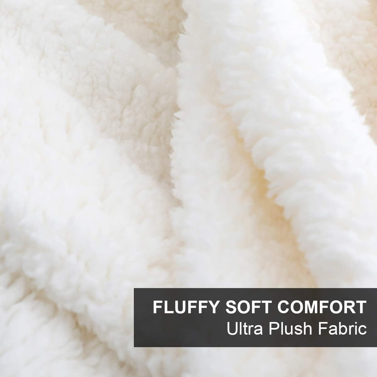 Cozy Black Fleece Sherpa Throw Blanket - Thick, Warm, and Velvety for Winter & Christmas (50 x 60 Inches)