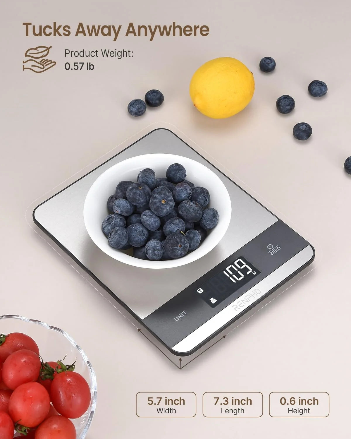 Elevate Your Cooking with the Precision Stainless Steel Digital Kitchen Food Scale - 11Lb Capacity with 7 Units & Tare Function
