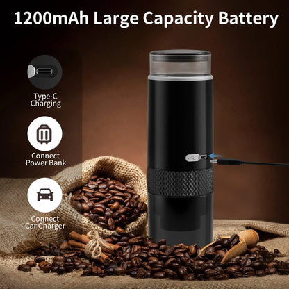 2024 Portable Electric Coffee Maker - Brew Perfect Coffee with Capsules or Ground Coffee Anywhere!