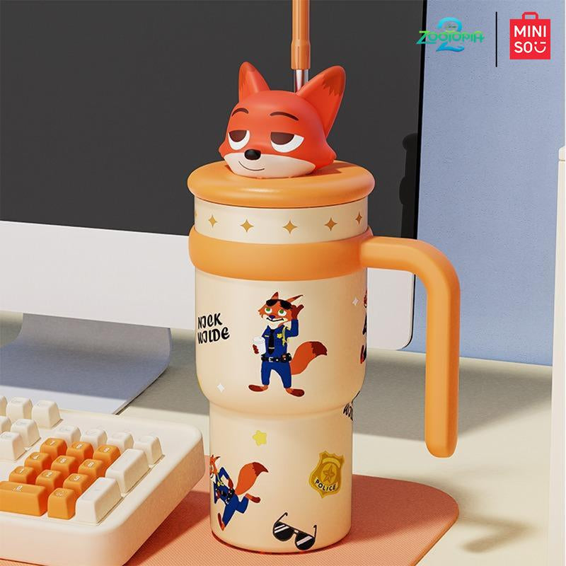 Charming Disney Zootopia Insulated Cup - 700ML Tumbler with Detachable Lid for Hot & Cold Drinks, Ideal for DIY Fun and Perfect Holiday Gifts