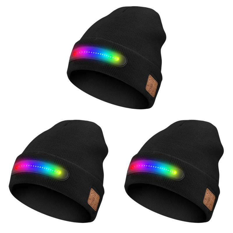 Revolutionary Bluetooth Beanie with Rechargeable LED Light & Cordless Headphones - The Ultimate Gift for Outdoor Lovers and Teens!