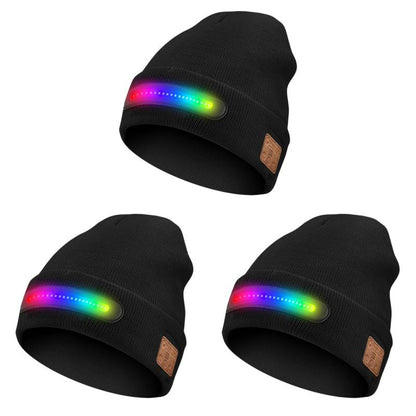 Revolutionary Bluetooth Beanie with Rechargeable LED Light & Cordless Headphones - The Ultimate Gift for Outdoor Lovers and Teens!