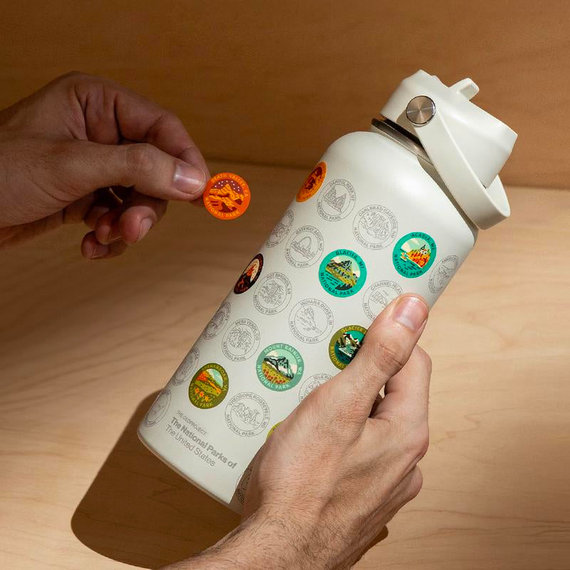 Adventure-Ready National Park Insulated Bottle Flask Tumbler with Fun Stickers Kit