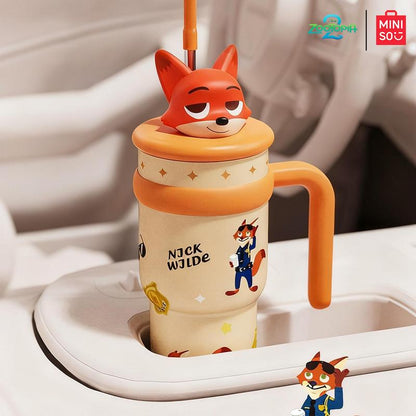 Charming Disney Zootopia Insulated Cup - 700ML Tumbler with Detachable Lid for Hot & Cold Drinks, Ideal for DIY Fun and Perfect Holiday Gifts