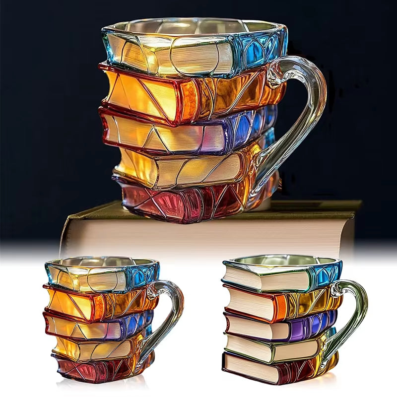 Discover the Colorful 3D Painted Book Mug - A Unique 11oz Resin Coffee Cup Perfect for Book Lovers and Thoughtful Gift Givers